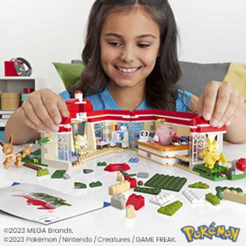 MEGA Pokemon Building Toy Kit, Forest Pokemon Center (648 Pieces) with 4  Action Figures 