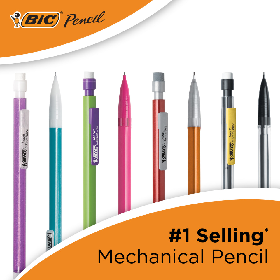 Bic XtraSparkle 2 Mechanical Pencil, Medium Point (0.7 mm), Assorted