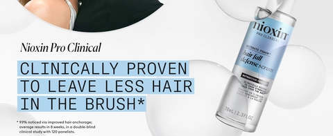 Clinically proven to leave less hair in the brush