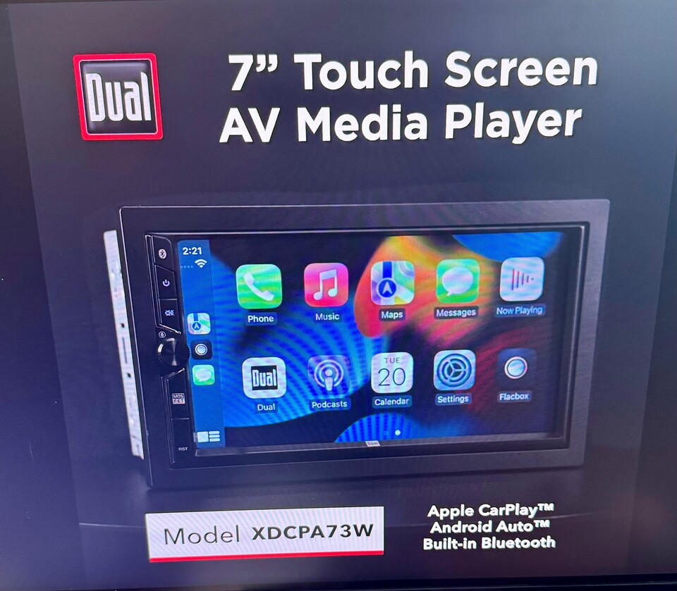 thumbnail video image 2 of Dual Electronics 7" Touchscreen Car Stereo Receiver with Wireless Apple CarPlay & Android Auto – Double DIN, Bluetooth, USB – XDCPA73W (New), 2 of 12