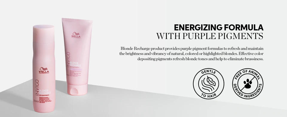 Energizing formula with purple pigments to refresh and maintain brightness and vibrancy