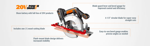 WORX ExacTrack 20 Volt Cordless 6 1 2