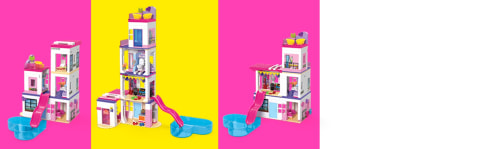 MEGA Barbie Color Reveal DreamHouse Building Toy with 5 Dolls and