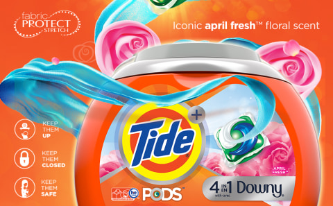 Tide PODS April Fresh Scent Laundry Detergent with Downy, 54 Count 