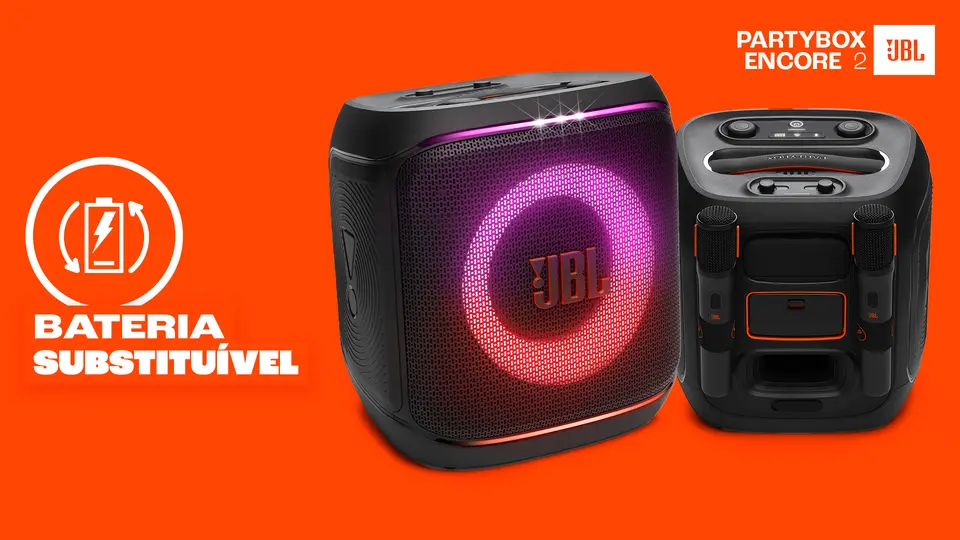 Caixa de Som JBL Partybox Encore 100W RMS 2 microfones - Ibyte