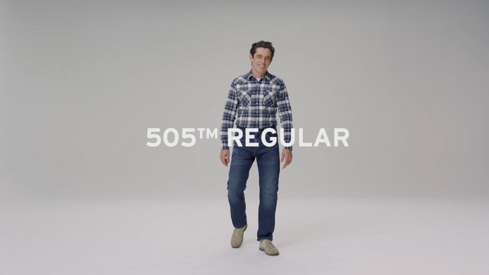 thumbnail video image 2 of Levis Men's 505 Regular Fit Jeans, 2 of 5