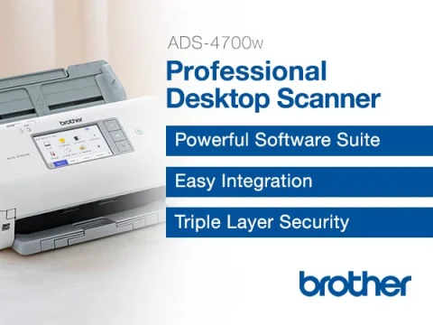 ADS4700W Wireless Professional Desktop Scanner - Touchscreen | Brother