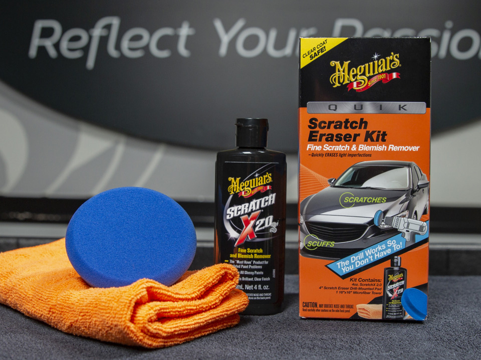 Meguiar's Quik Scratch Eraser Kit, Car Care Kit with ScratchX, Drill-Mounted Pad, and Microfiber Towel, Multi-color - image 2 of 9