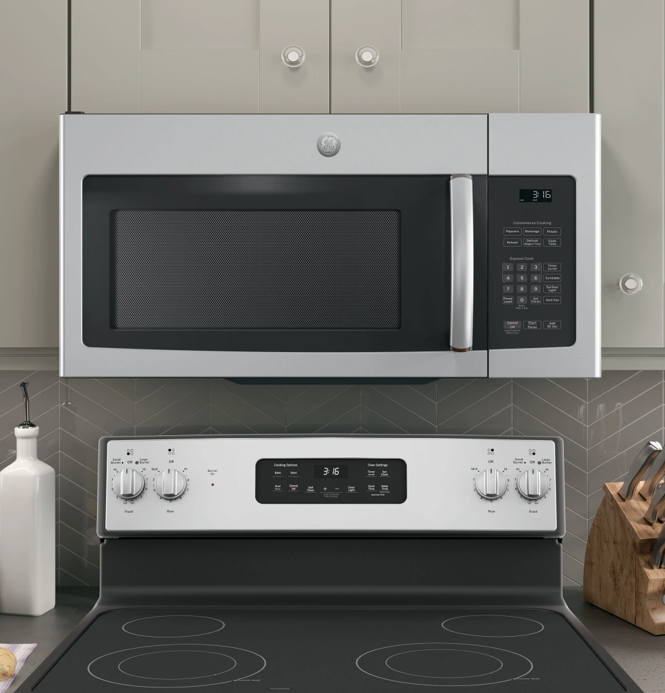 JNM3163DJBB GE 30 1.6 cu. ft. Over the Range Microwave Oven with 1000 Watts and Two Speed 300 CFM Venting System Black