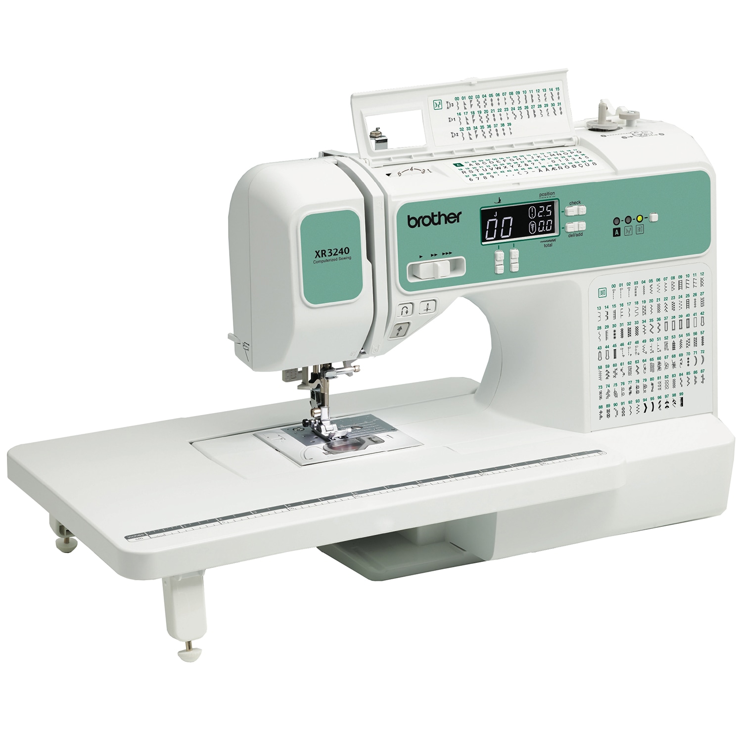 Brother Sewing and Quilting Machine, Computerized, 165 Built-in Stitches,  LCD Display, Wide Table, 8 Included Presser Feet, White