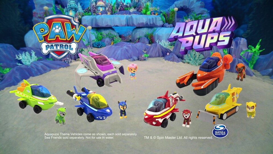 PAW Patrol, Aqua Pups Chase and Shark Action Figures for Kids Ages 3 and up  