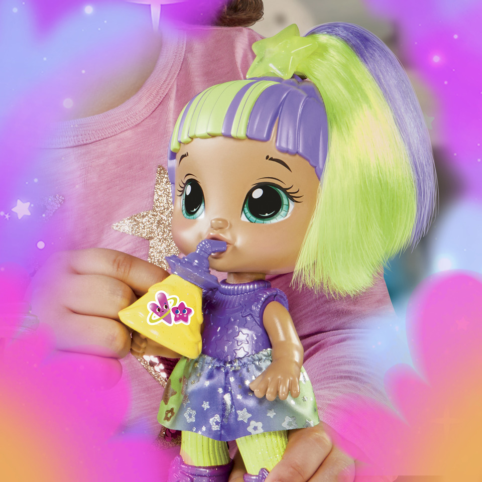 Baby Alive Star Besties Lovely Luna Doll, 9-Inch, Green/Purple