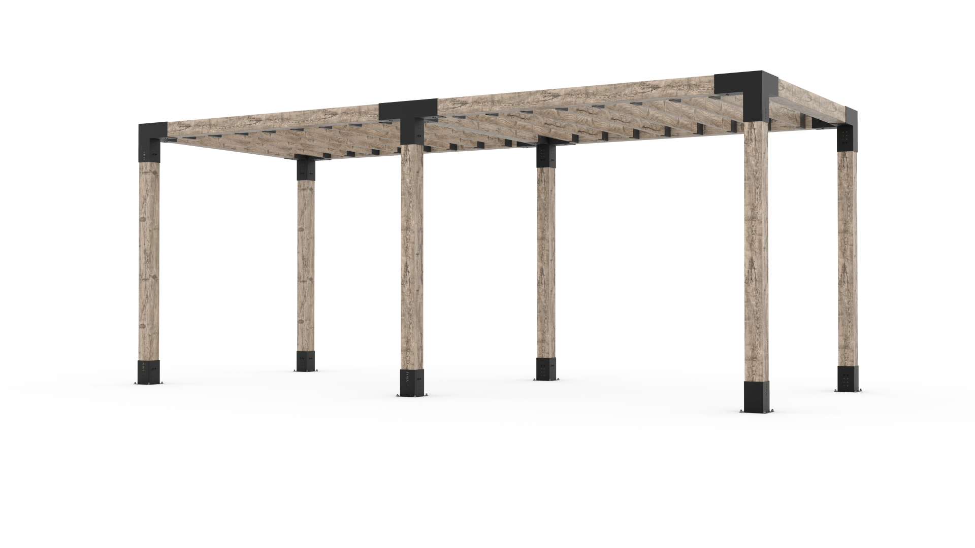 Toja Grid Adjustable upto 12x24 ft. Double Pergola Kit for 6x6 Wood Po