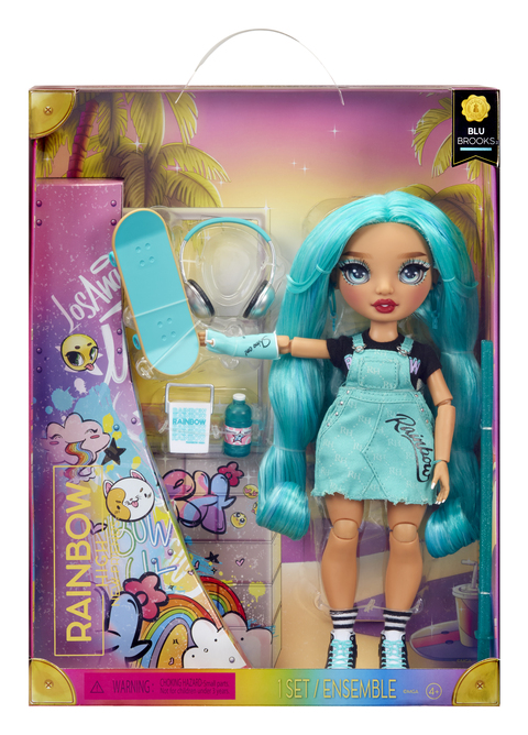 Rainbow High Blu - Blue Fashion Doll in Fashionable Outfit, Wearing a Cast  & 10+ Colorful Play Accessories. Gift for Kids 4-12 Years Old and Collectors.  
