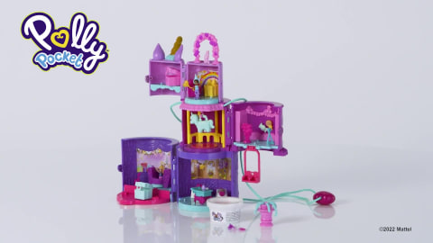 Polly Pocket Conjunto de Brinquedo Mundo de surpresa Bolo de Aniversário