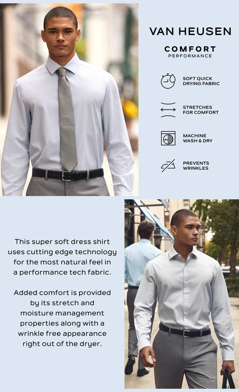 van heusen button down dress shirts Cronbie Long Sleeve Stain Shield Solid Shirt