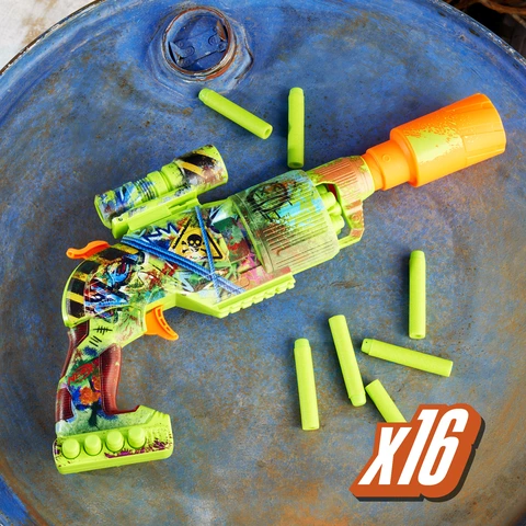 Nerf Zombie Driller Dart Blaster, 16 Nerf Elite Darts, Outdoor