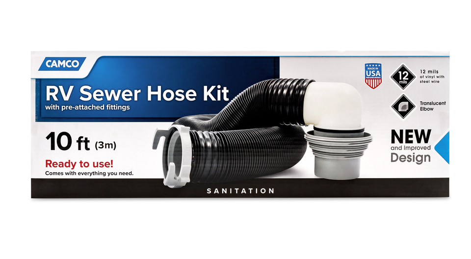 thumbnail video image 2 of Camco Easy Slip Ready-to-Use 10-Foot Camper/RV Sewer Kit (39554), 2 of 9