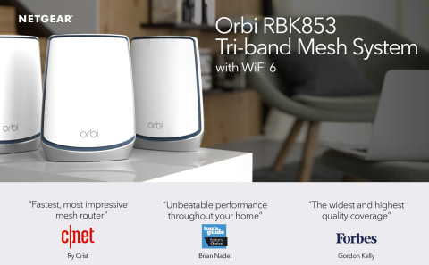 NETGEAR - Orbi RBK853 AX6000 Tri-Band Mesh WiFi 6 System with ...