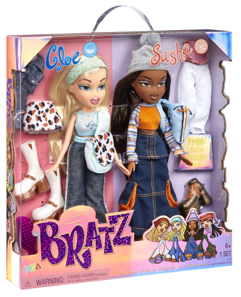 Bratz Original Fashion Dolls 2-Pack Cloe & Sasha, 4 Full Outfits