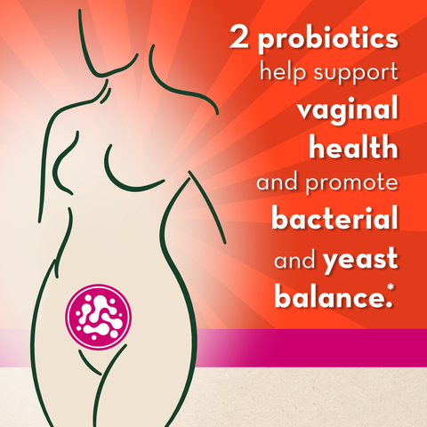 2 probiotics help support vaginal health and promote bacterial and yeast balance