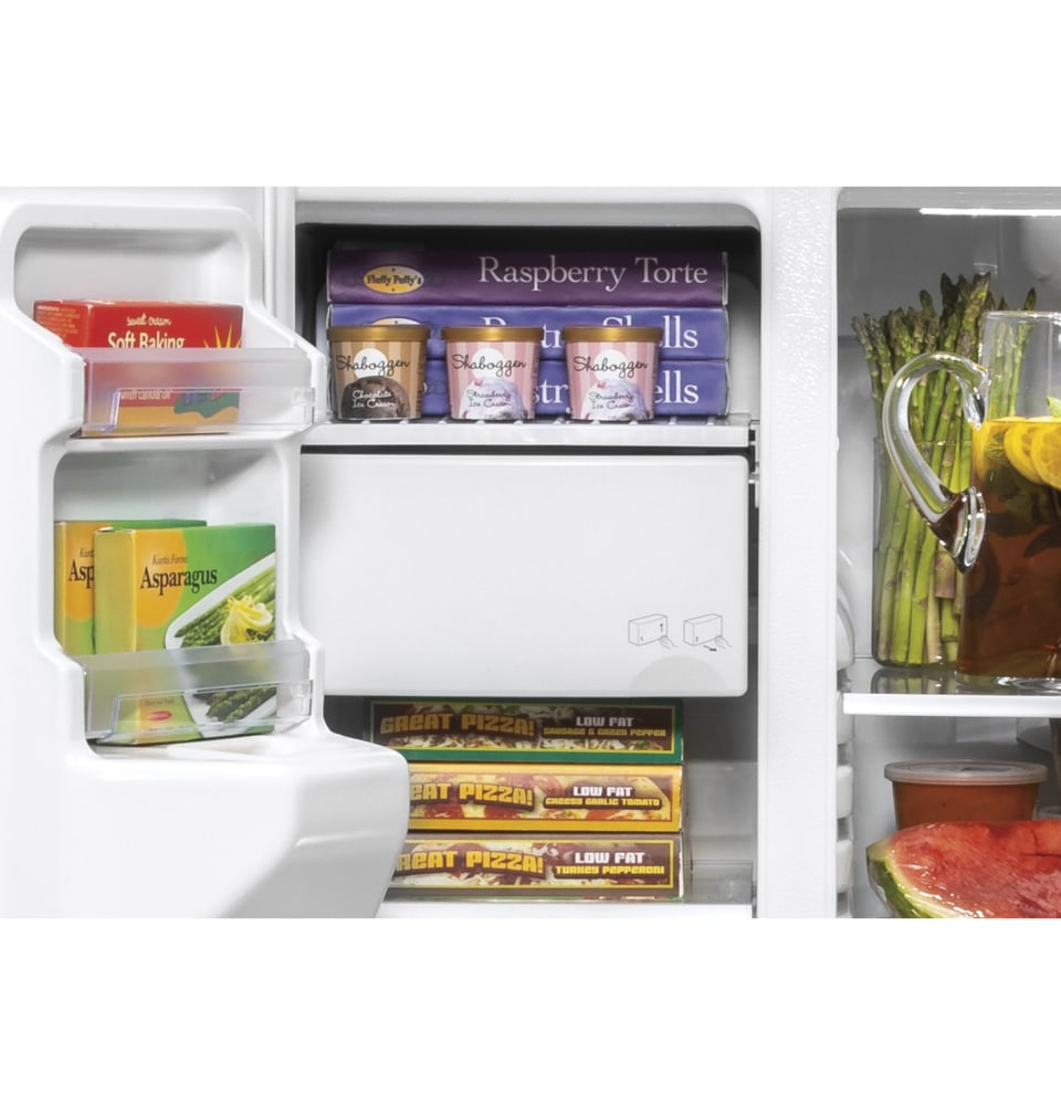 Gss25iynfs Ge 36 Side By Side Refrigerator With Glass Freezer Shelves And Color Match Dispenser Fingerprint Resistant Stainless Steel