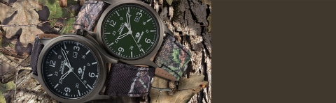 Timex x Mossy Oak Expedition Scout 40mm Watch Fabric Leather