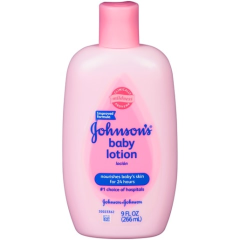 Johnson's 22oz Baby Powder, Johnson's 9oz Baby Lotion & Lander 12oz Baby Oil.