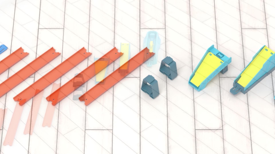 thumbnail video image 2 of Hot Wheels Track Builder Unlimited Long Jump Pack, 2 of 7