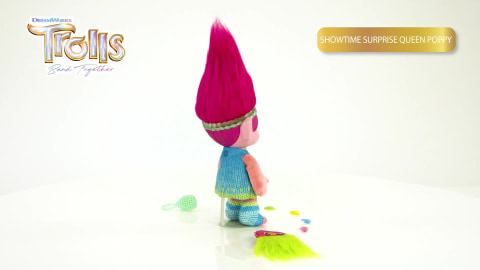 TROLLS - Peluche Queen Poppy (Papavero) - Trolls 3 Band Together - Capelli Morbidi E Colorati - Mattel