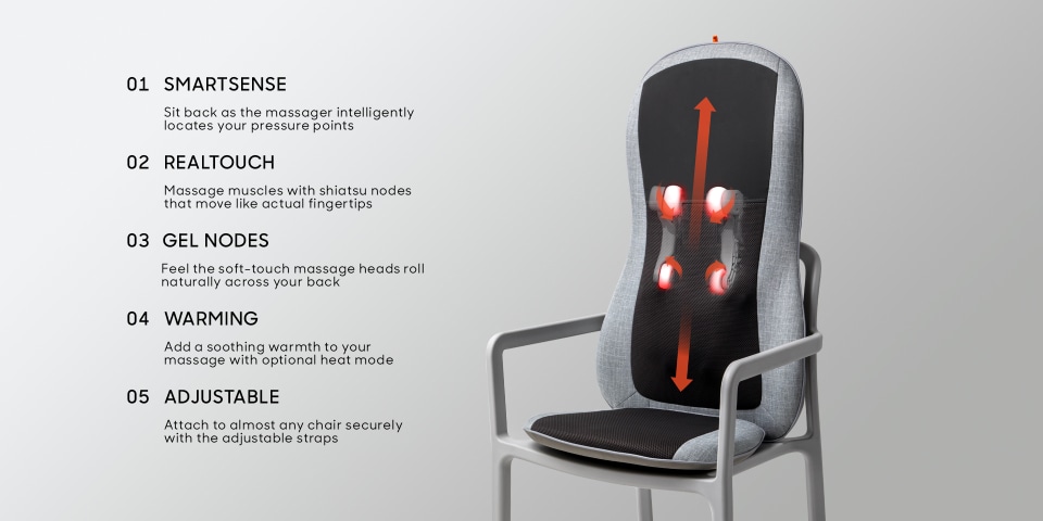 Seat Topper Sharper Image Body Scan Massage Realtouch Shiatsu With