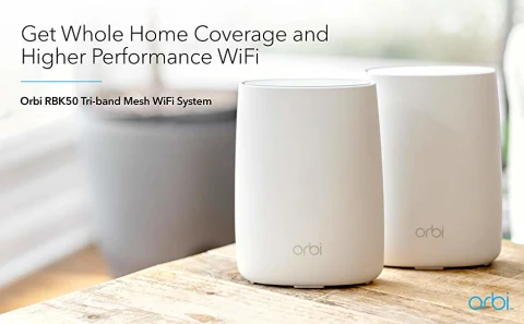 NETGEAR Orbi AC3000 Tri Band Mesh Wi Fi System (2 pack) White