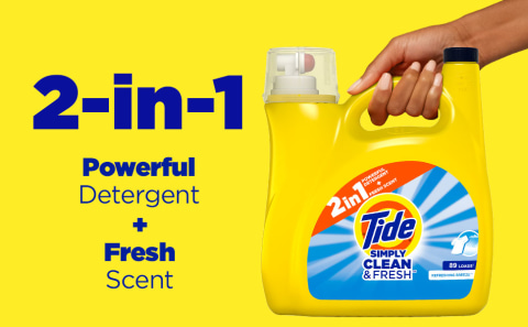 2-in-1 powerful detergent + fresh scent