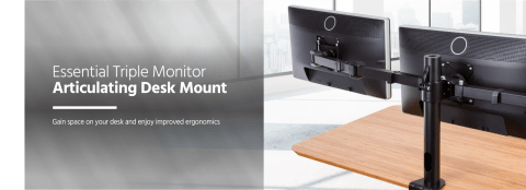Monoprice Essential Dual Monitor Articulating Arm Desk Mount 