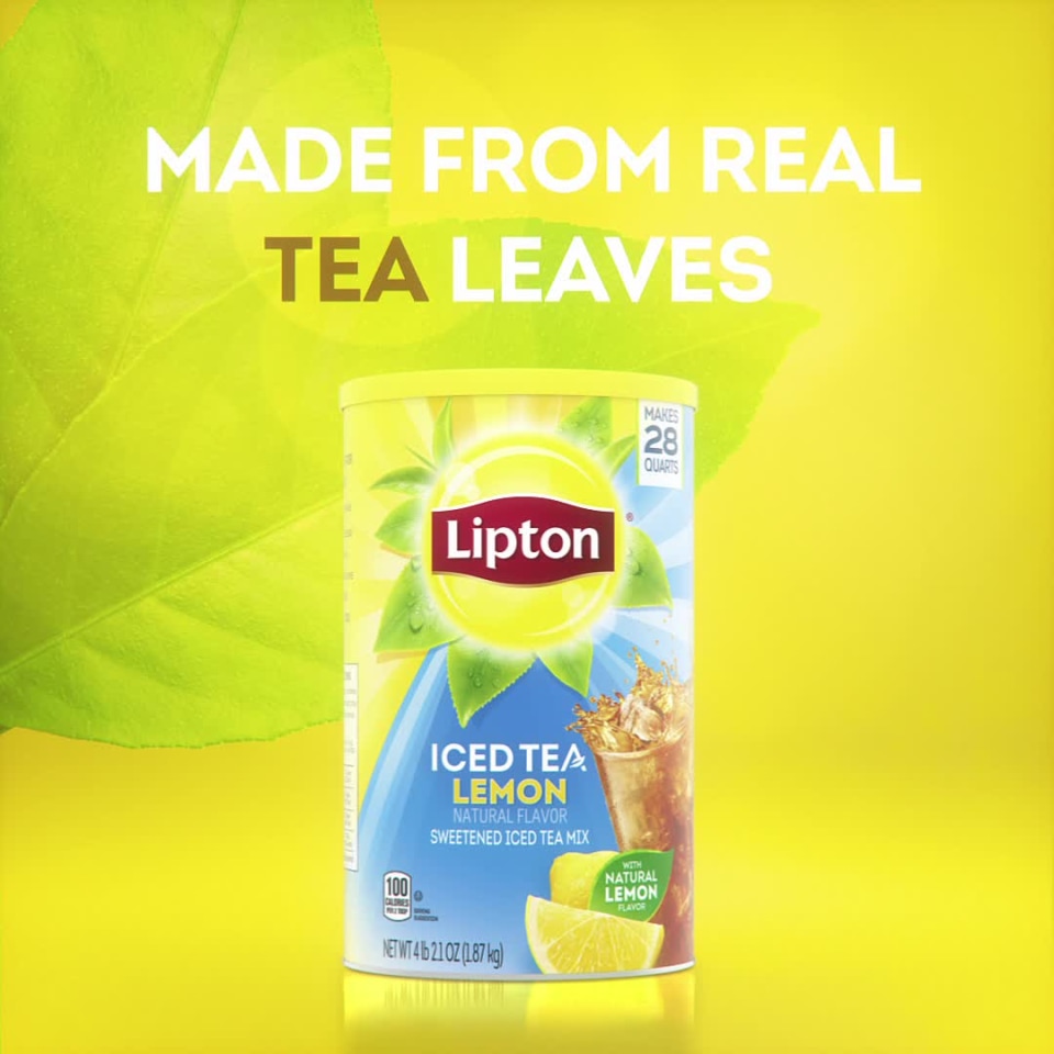 Lipton Iced Tea Mix Black Tea, Lemon, Caffeinated Makes 28 Quarts, 72