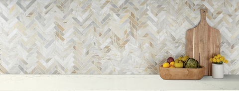 Mohawk Sublimity Herringbone Honed Marble Namaste Mosaic