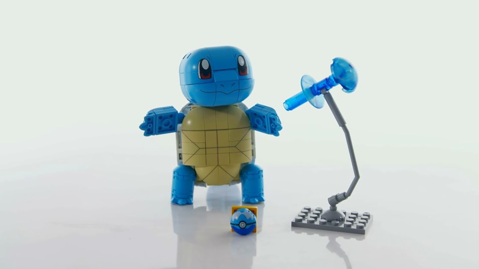 thumbnail video image 2 of MEGA Pokémon Building Toy Kit Build & Show Squirtle (199 Pieces) for Kids, 2 of 7