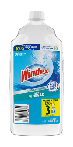Windex with Vinegar Glass Cleaner, Refill Bottle, 67.6 fl oz