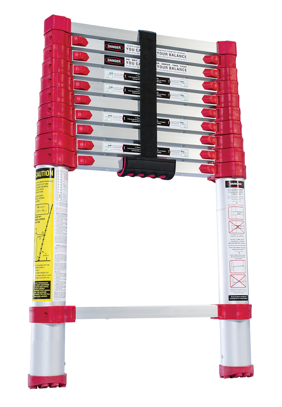 10-1/2' High, Type I Rating, Aluminum Telescopic Ladder