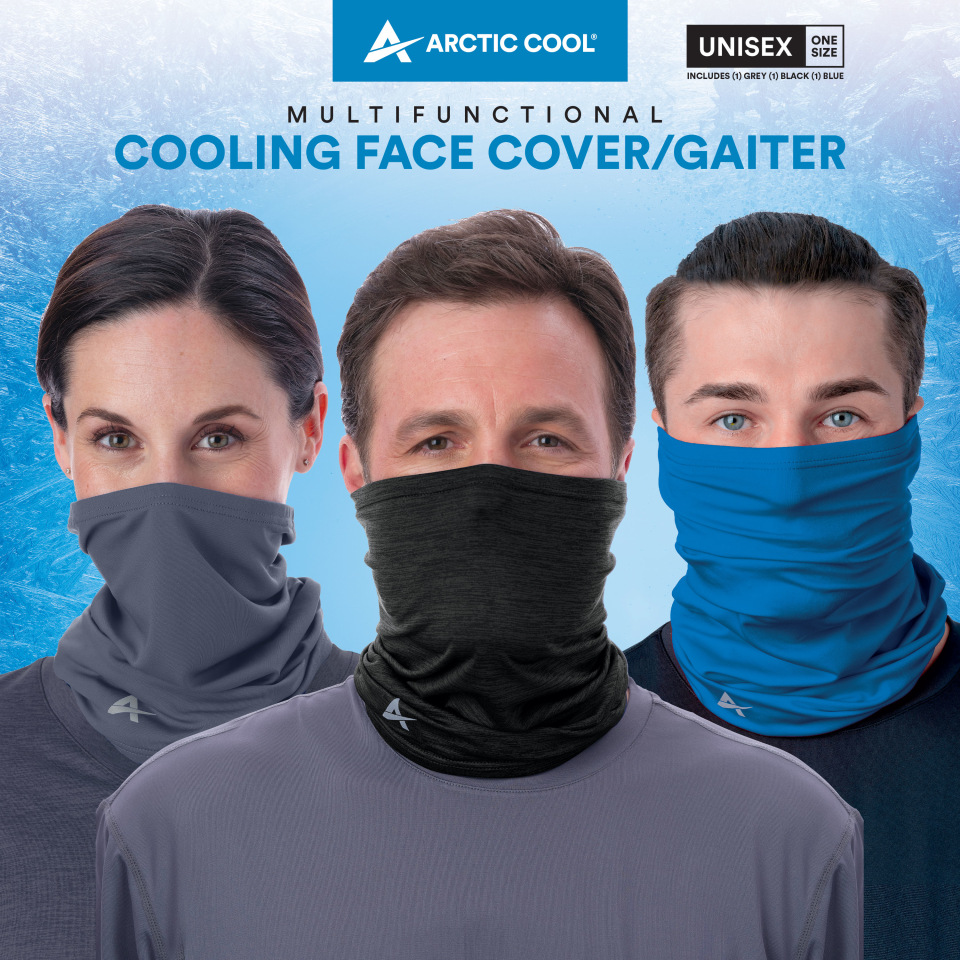 Sun Protection Open Arctic Cool Cooling Face Gaiter 2pk Spandex Blend UPF 50 Sun Protection Open Arctic Cool Cooling Face Gaiter 2pk Spandex Blend UPF 50