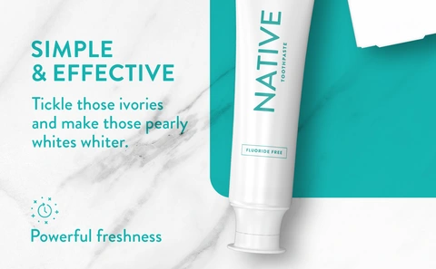 Native Original Toothpaste is simple and effective. It tickles those ivories and make those pearly whites whiter and provides powerful freshness.