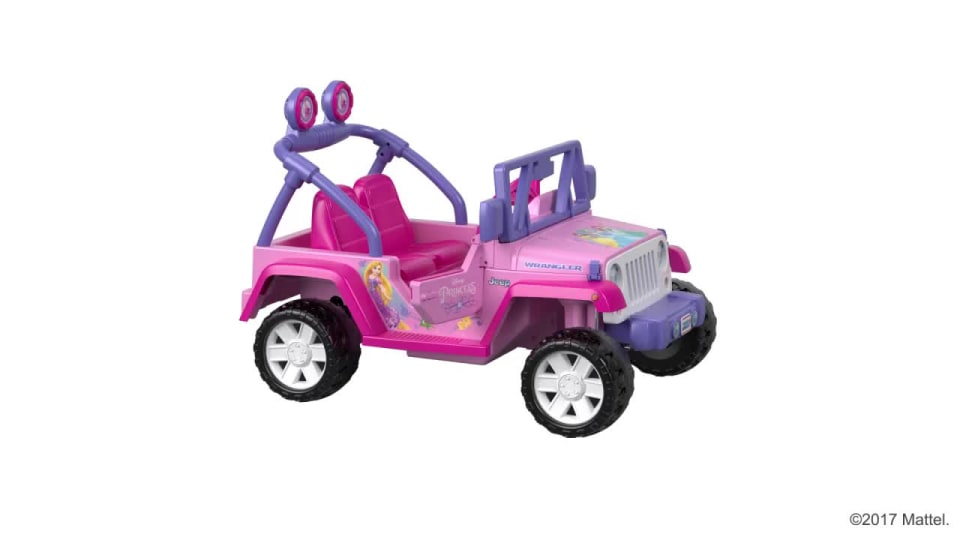 Power Wheels Disney Princess Jeep Wrangler Ride-On Toy with Sounds ...