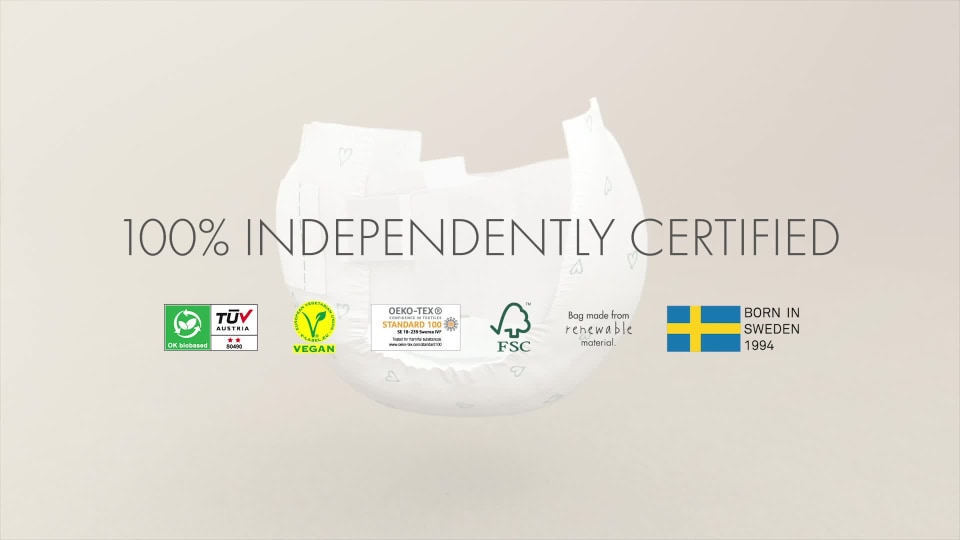 thumbnail video image 2 of Eco by Naty Fully Compostable Baby Diapers, Size 3, 100 Count, 2 of 8