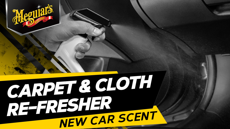 thumbnail video image 2 of Meguiar's Carpet & Cloth Re-Fresher Odor Eliminator Spray, Fresh New Car Scent, G180724, 24 oz, 2 of 7