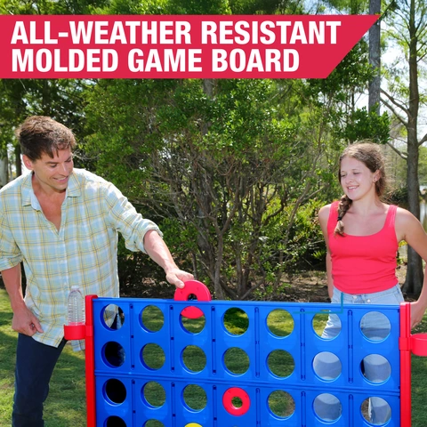 Giant 4 in a Row Plastic Outdoor/Indoor Game Set, 47.5 in x 11 in