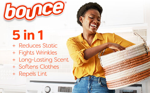 5-in-1 Reduces Static  Fights Wrinkles  Long-Lasting Scent Softens Clothes Repels Lint 