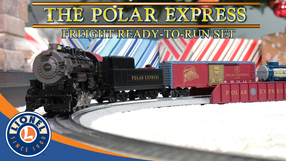thumbnail video image 2 of Lionel The Polar Express Freight Electric O Gauge Train Set with Remote and Bluetooth 5.0 Capability, 2 of 19