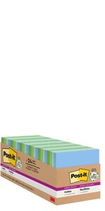 Post-it Super Sticky Notes, 4x4 in, 3 Pads, 2X the Sticking Power, Assorted  Bright Colors, Lined (675-3SSMX)