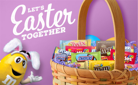 Mars M&M'S, SNICKERS, TWIX, 3 MUSKETEERS & STARBURST Assorted Easter Basket  Candy, 31.06 oz, 100 Piece Bag