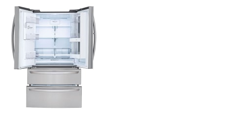 Lg Instaview Smart Wi Fi Enabled 27 6 Cu Ft 4 Door French Door Refrigerator With Ice Maker And Door Within Door Printproof Stainless Steel Energy Star In The French Door Refrigerators Department At Lowes Com